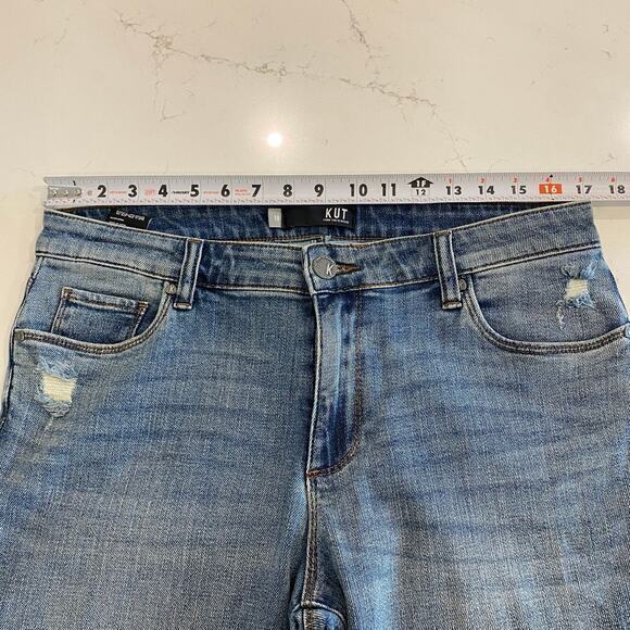 Kut from the Kloth Reese Ankle Straight Jeans Distressed size 10 - Picture 8 of 10